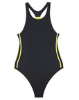 ImamaZin_Active_Swimwear_Dynamo_High_ Neck_Racer_One_Piece_Nero_Front_Flatlay