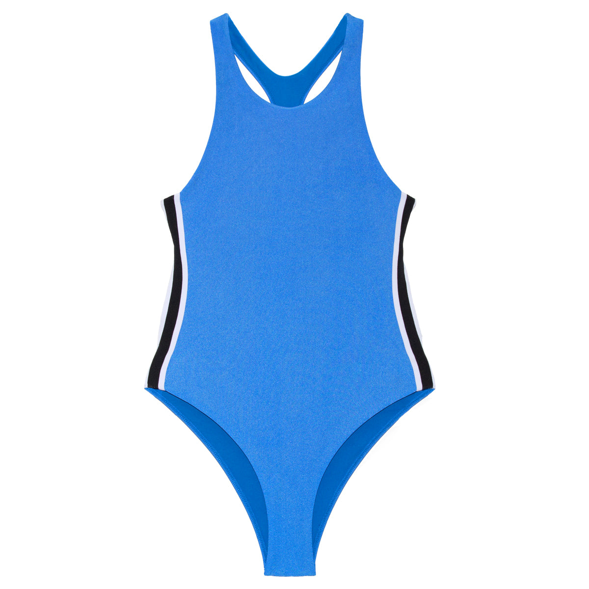 ImamaZin_Active_Swimwear_Dynamo_High_ Neck_Racer_One_Piece_Zaffiro_Front_Flatlay